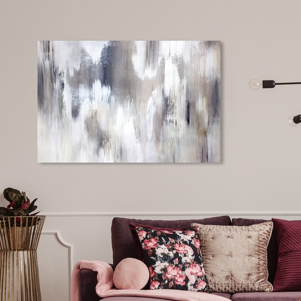 Oliver Gal 'Gentle Falling Shades' Abstract Wall Art Canvas Print   Gray  White