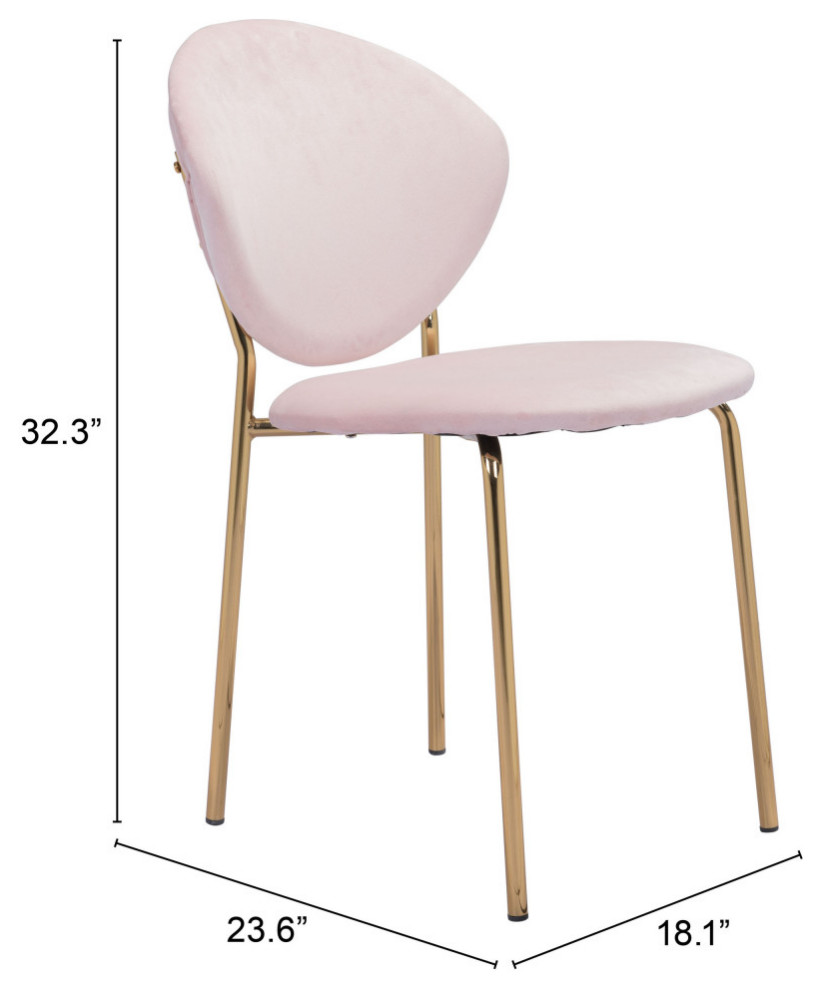 Clyde Dining Chair (Set of 2) Pink  ampGold   Midcentury   Dining Chairs   by Sideboards and Things  Houzz