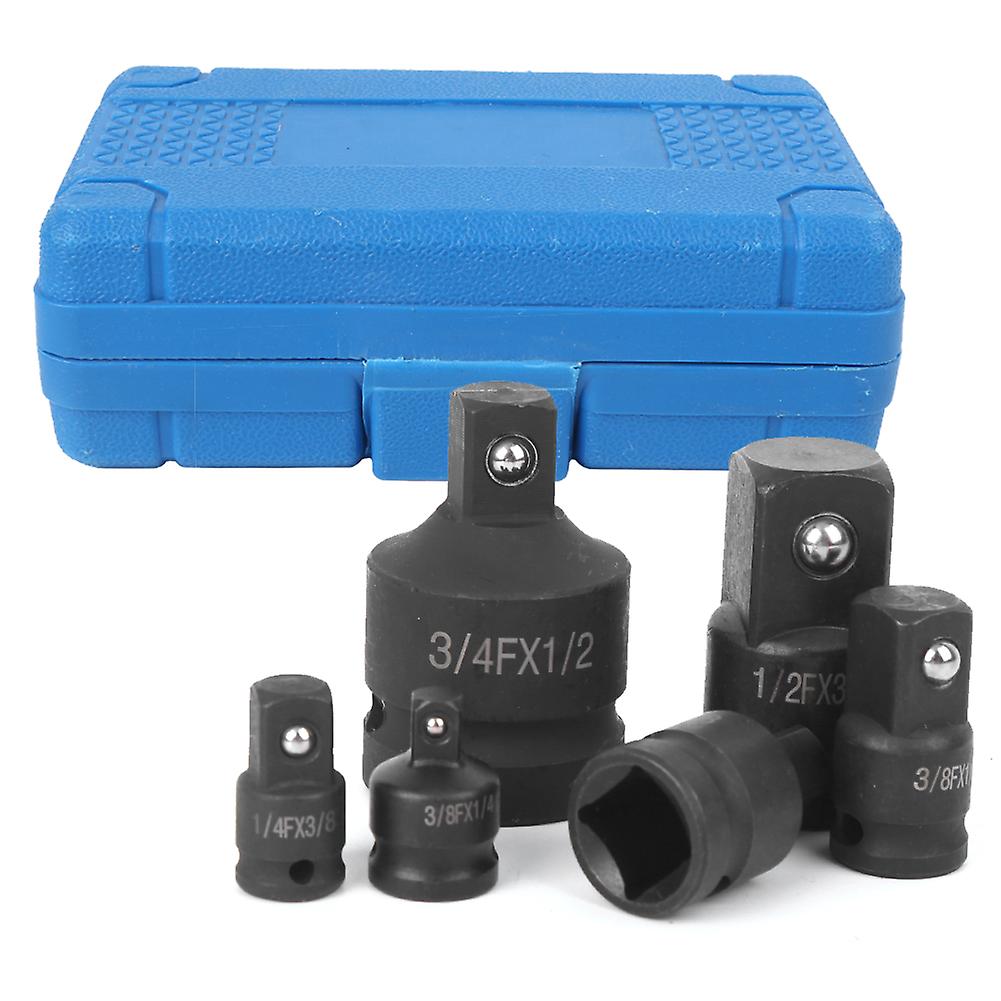 6pcs/set Impact Socket Converter Reducer Adapter Set 1/2in 1/4in 3/8in 3/4in