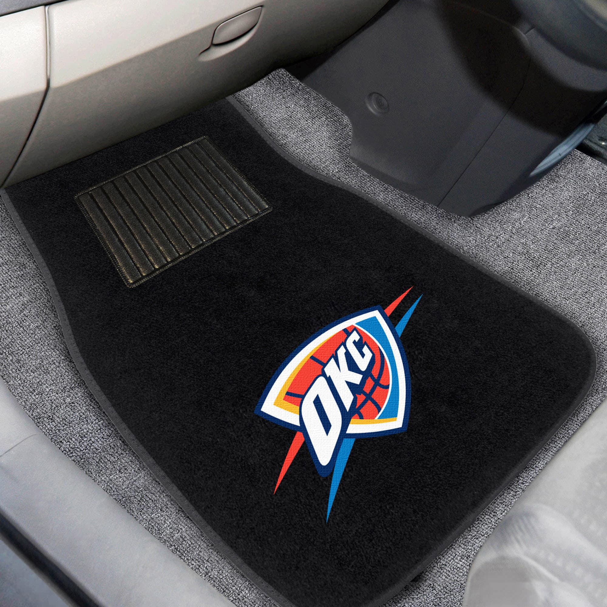 Oklahoma City Thunder 2-Piece Embroidered Car Mat Set