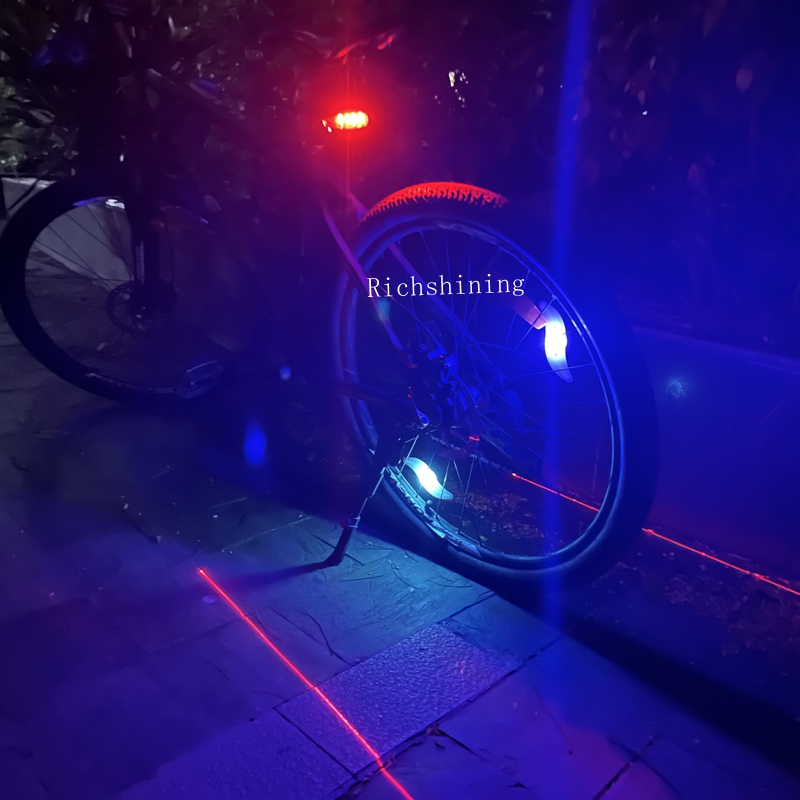 2pcs AAA Battery Plastic Material Cycling Rear Light With Parallel Laser Light Different Flashing Modes For Mtb Road Bike