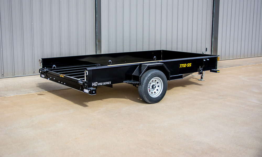 Doolittle Steel Sided Open Utility Trailer 12'x77 Single Axle HD Pro Toolbox