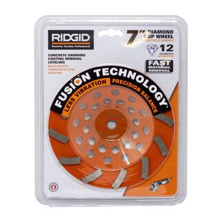 RIDGID 7 in. 12-Segment Turbo Cup Grinding Wheel HD-TAW7012L1