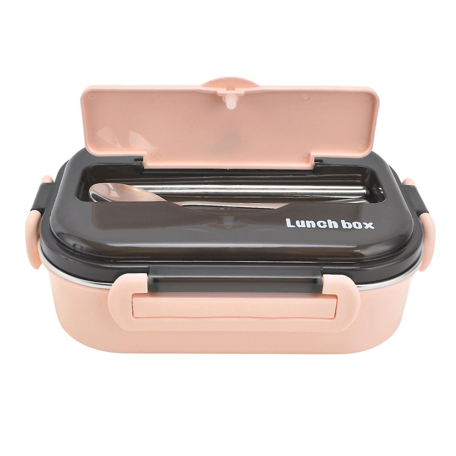 Lunch Box 1000ml Two Compartments Safe Durable Good Sealing Performance Portable Bento BoxPink