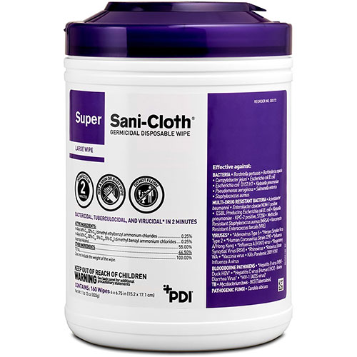 PDI Healthcare Super Sani-Cloth Germicidal Disposable Wipe - Wipe - 6