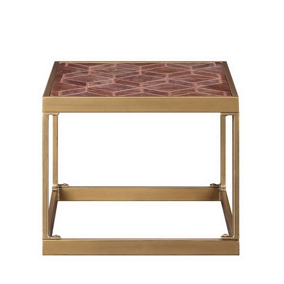 Acme 82312 Genevieve End Table  Retro Brown Top Gr...