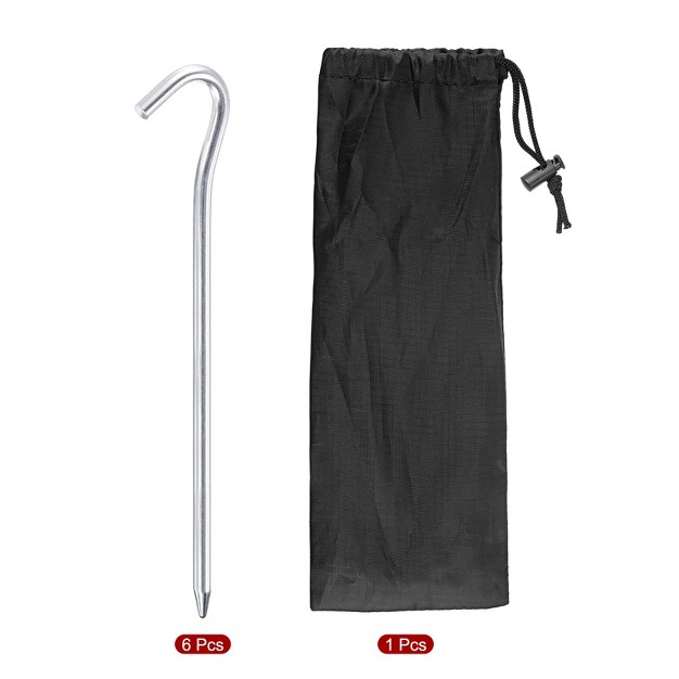 Unique Bargains Tent Stake Aluminum With Hook Kit Ground Pegs And Storage Bag