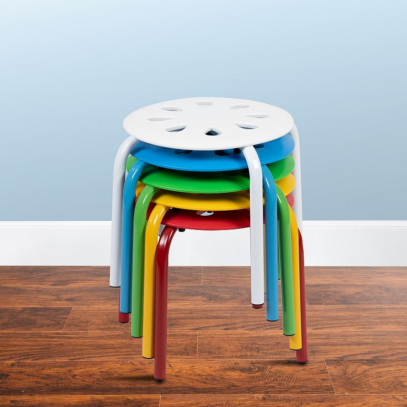 Kids Flash Furniture Bentley Colorful Nesting Stack Stool 5-piece Set