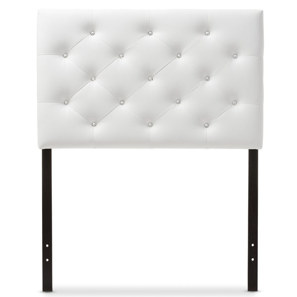 Silver Orchid Ahern Twin-size Faux Leather Upholstered Button-tufted Headboard - - 23599338