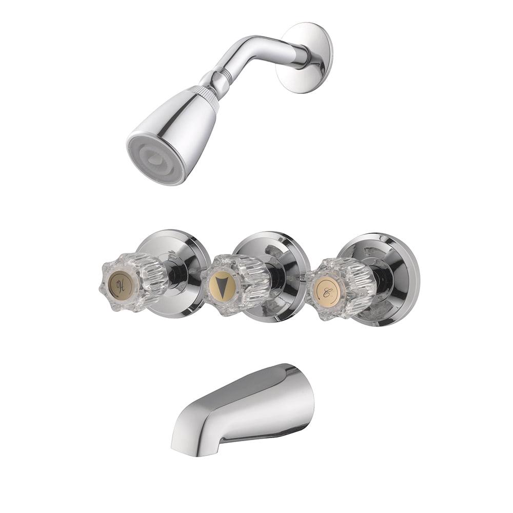 Design House Millbridge 3-Handle 1-Spray Tub and Shower Faucet in Polished Chrome (Valve Included)