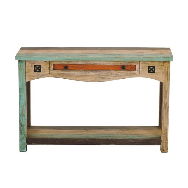 Meader Mango Wood Handmade Distressed Console Table by Christopher Knight Home