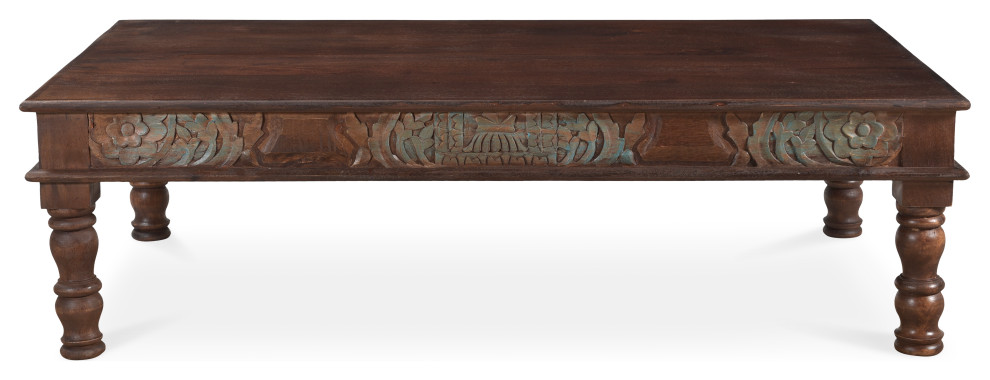 Carved Panel Reclaimed Wood Coffee Table   Traditional   Coffee Tables   by Timbergirl  Houzz