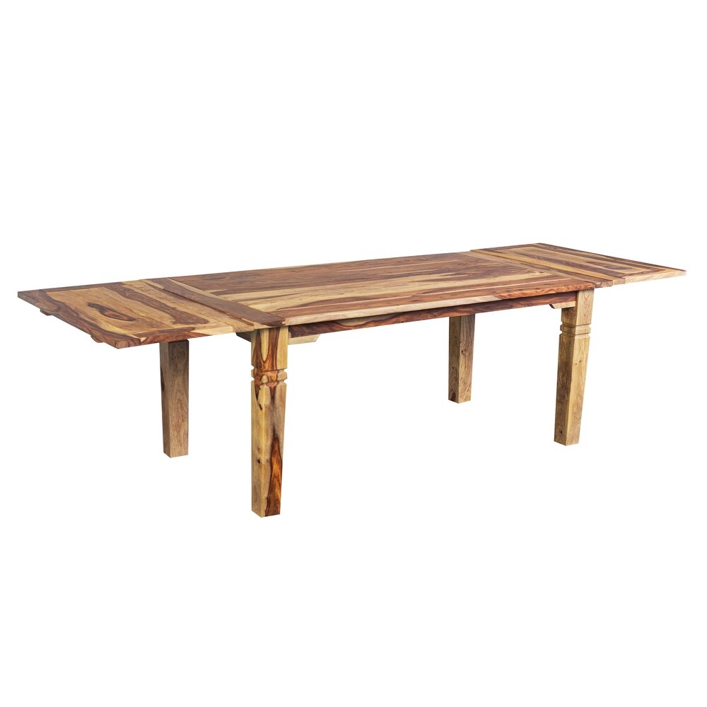 Porter Designs Taos Contemporary Solid Wood Extendable Dining Table  Natural.