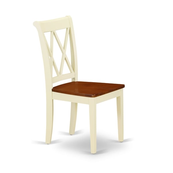 CLC-BMK-W Clarksville Double X-back Chairs in Buttermilk and Cherry Finish (Set of 2)