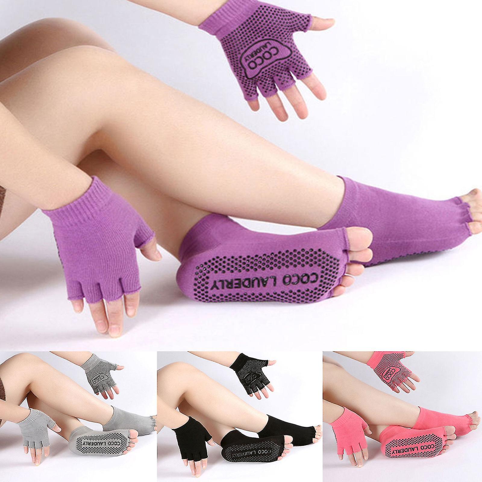 Women Non Slip Socks Gloves Set Silicone Anti Slip Fitness Yoga Accessories