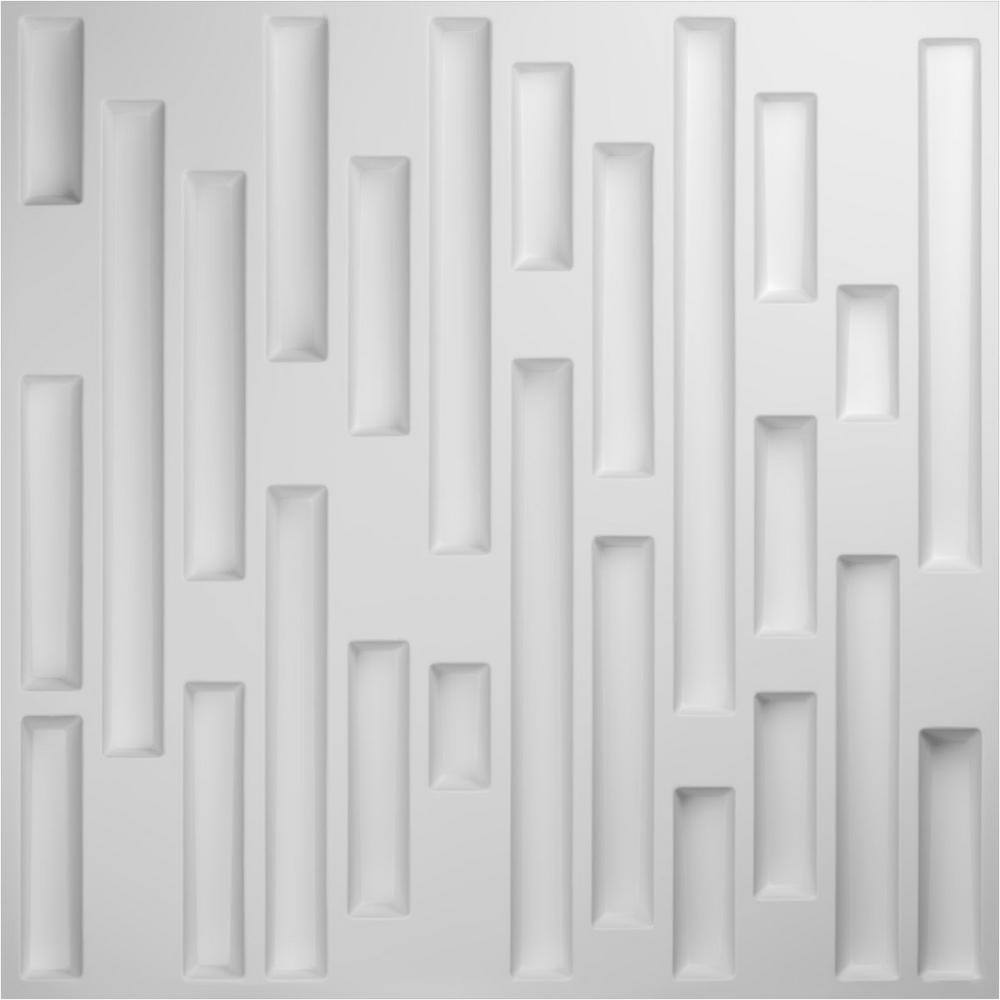Ekena Millwork 19-58-in W x 19-58-in H Staggered Brick EnduraWall Decorative 3D Wall Panel WP20X20SBWH-CASE-12