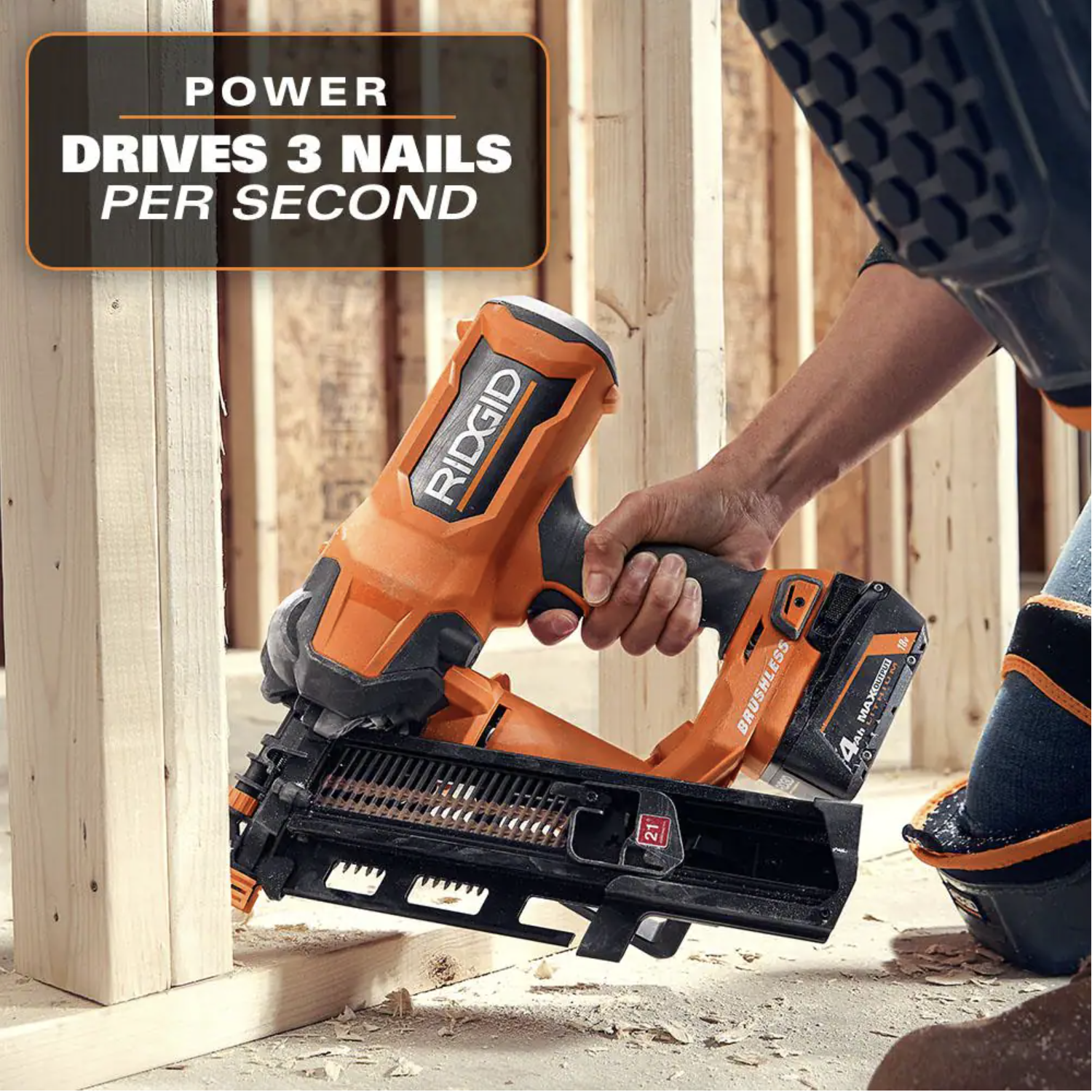 Ridgid R09894B 18V Brushless Cordless 21 Degree 3-1/2 in. Framing Nailer (Tool Only)