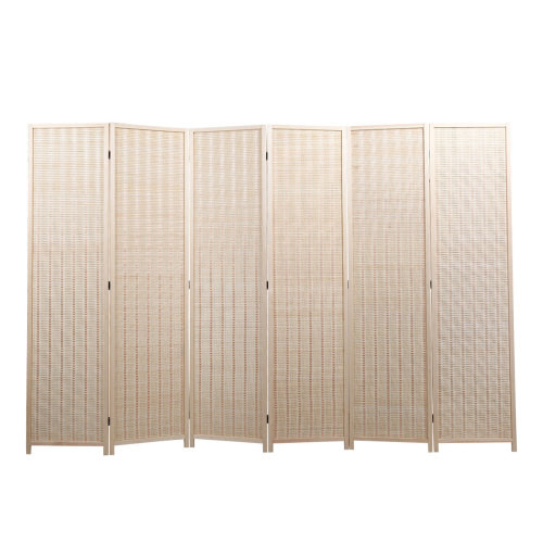 6 Panel Bamboo Room Divider  Private Folding Porta...