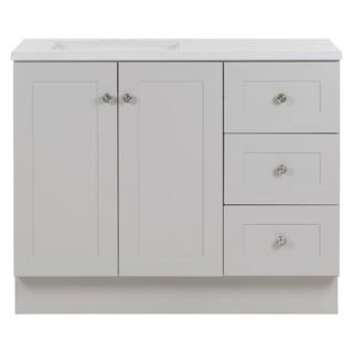 Glacier Bay Bannister 42.5 in. W x 18.75 in. D Bath Vanity in Pearl Gray with Cultured Marble Top in Colorpoint White with Sink BA42P2-PG