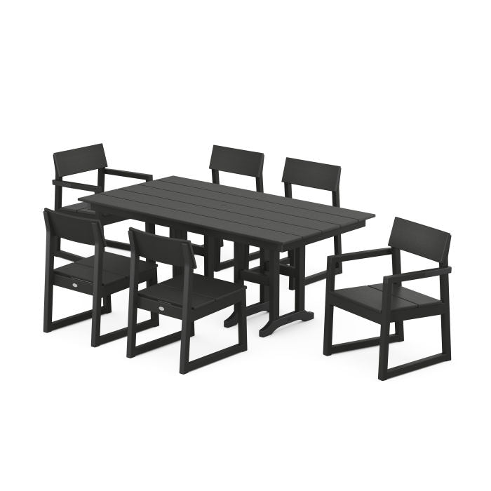 Polywood EDGE 7-Piece Farmhouse Dining Set PWS1179-1