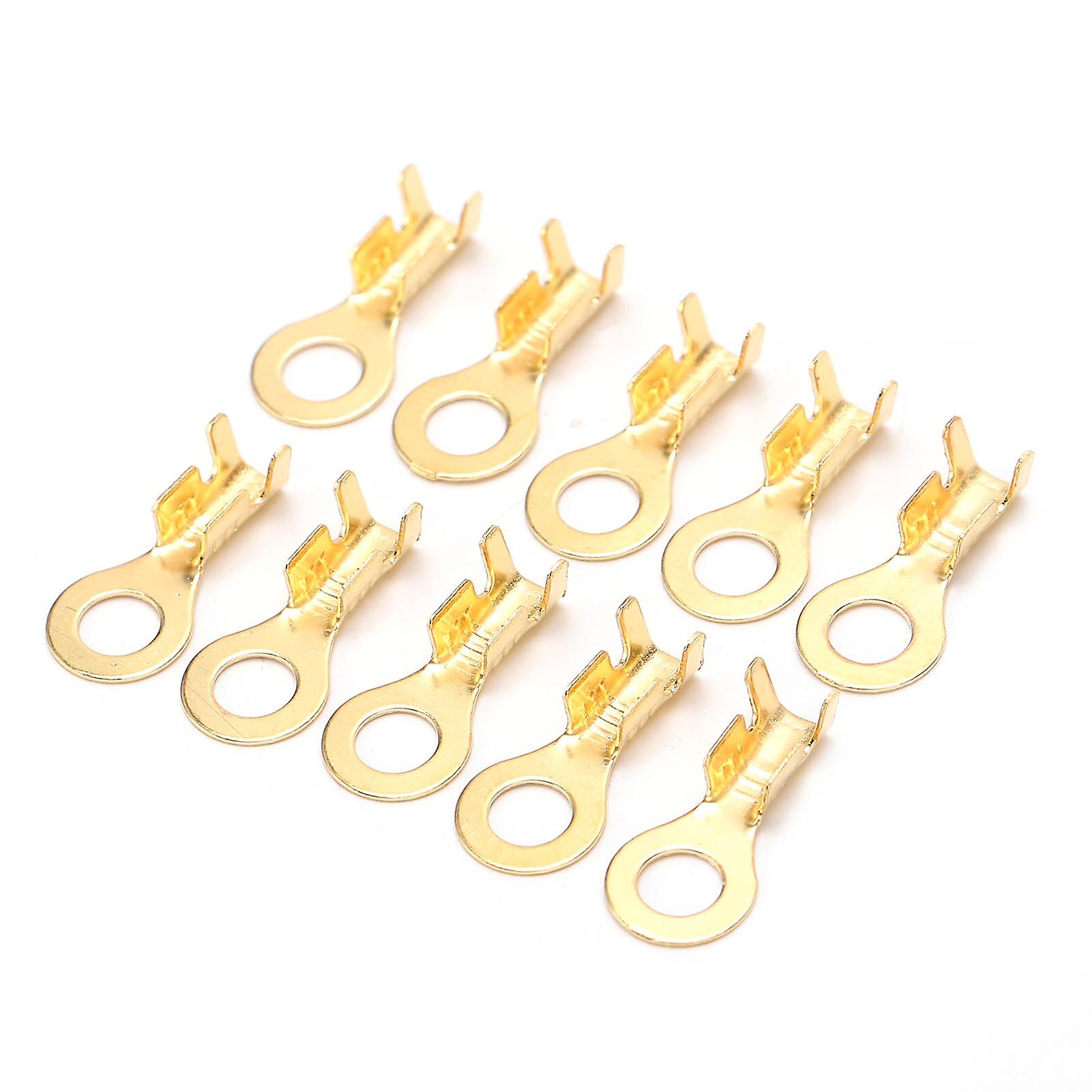 100pcs Lug Ring Terminals Brass Cold Pressed Cable Crimp Ends Connector M4 4.2mm