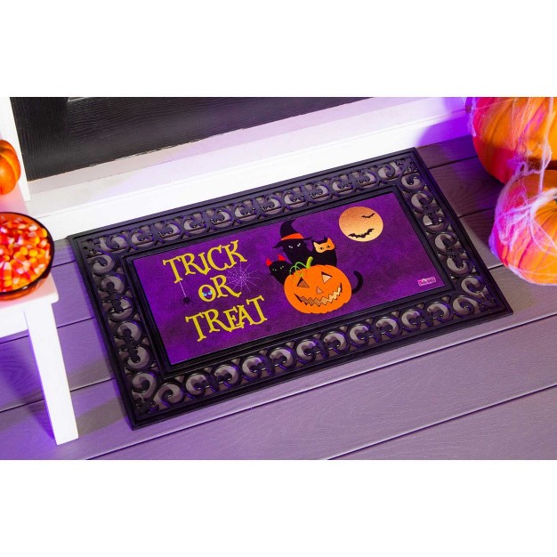 Home amp Garden Spooky Trick Treat Switch Mat One Insert Mat 25 Inches Sassafras Halloween 431990bl Rubber Orange