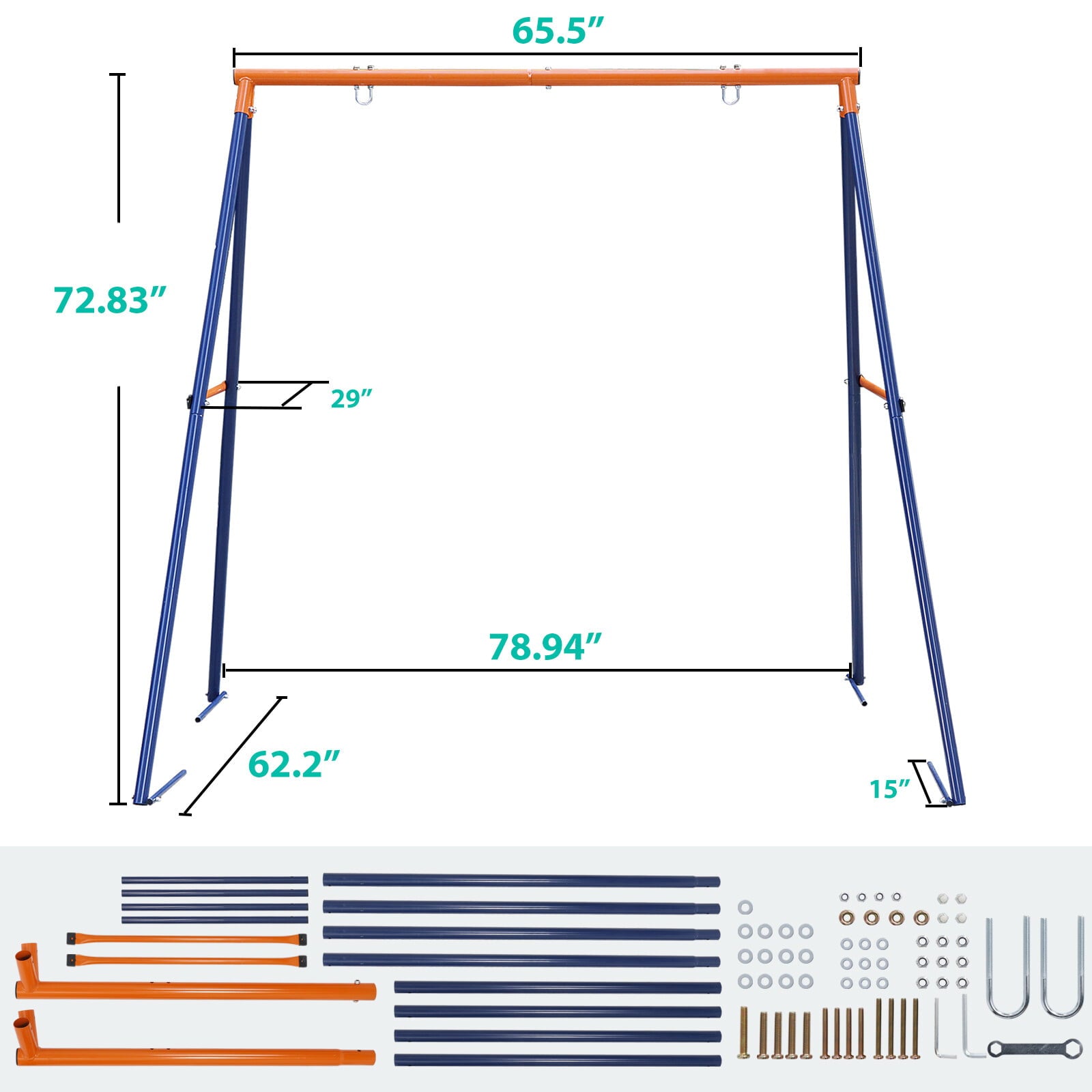 ZenSports Kids 440lbs Swing Frame Stand Set W/40'' Saucer Swing Tree Swing, Heavy-Duty Adjustable Outdoor Fun