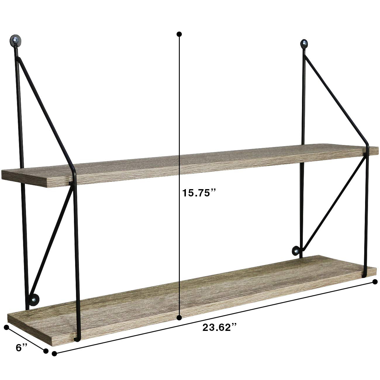 Sorbus 2 Tier Floating Shelves, For Photos, Decorative Items, and Much More - (Grey)Medium Density Fiberboard