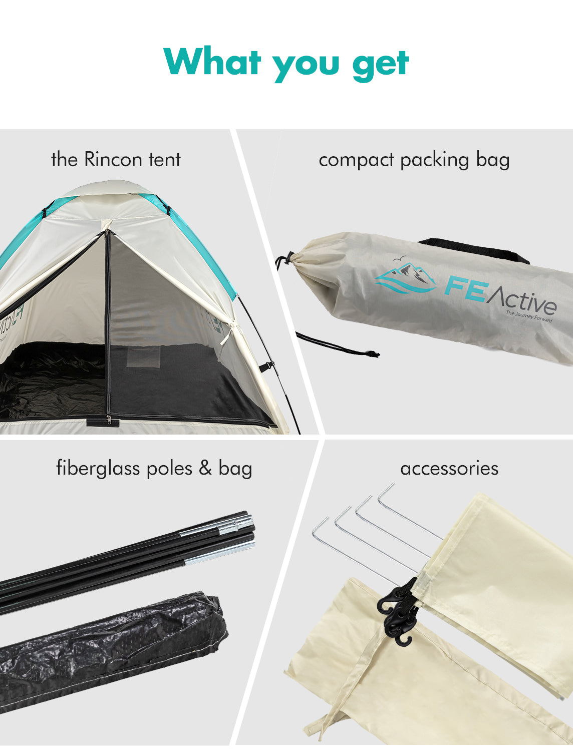 FE Active - 1 to 2 Person Tent with Screened Entrance and Easy Quick Setup That is Water Resistant for Outdoors， Camping， Backpacking， Hiking， Trekking | Designed in California， USA