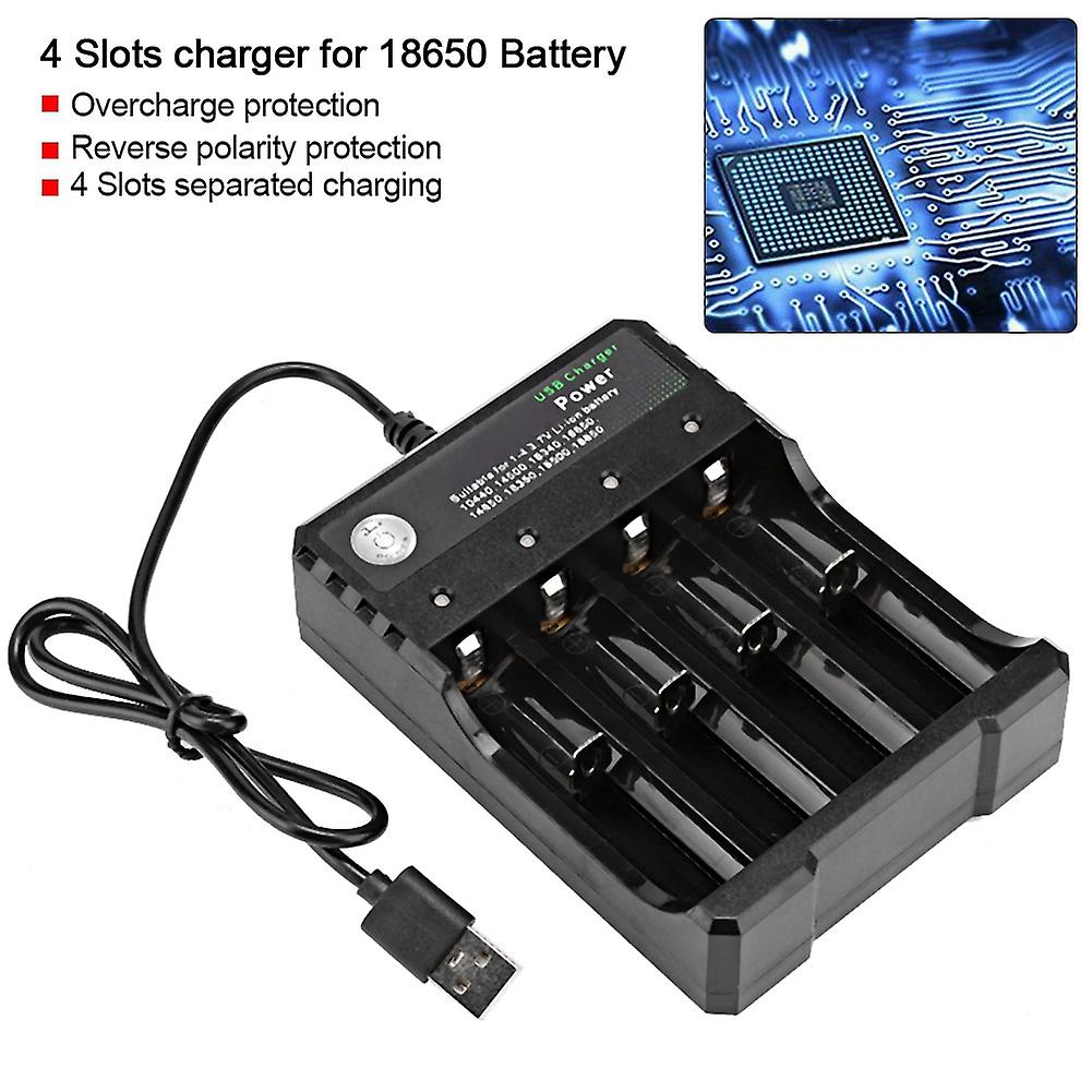 4 Slots Universal Usb Smart Battery Charger For 18650 Rechargeable Battery