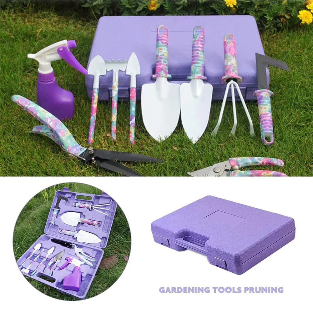 Hot Sale New Design Stainless Steel Floral Garden Hand Tool Set Gift Set with Non Slip Rubber Grip Garden Hand Tool Set