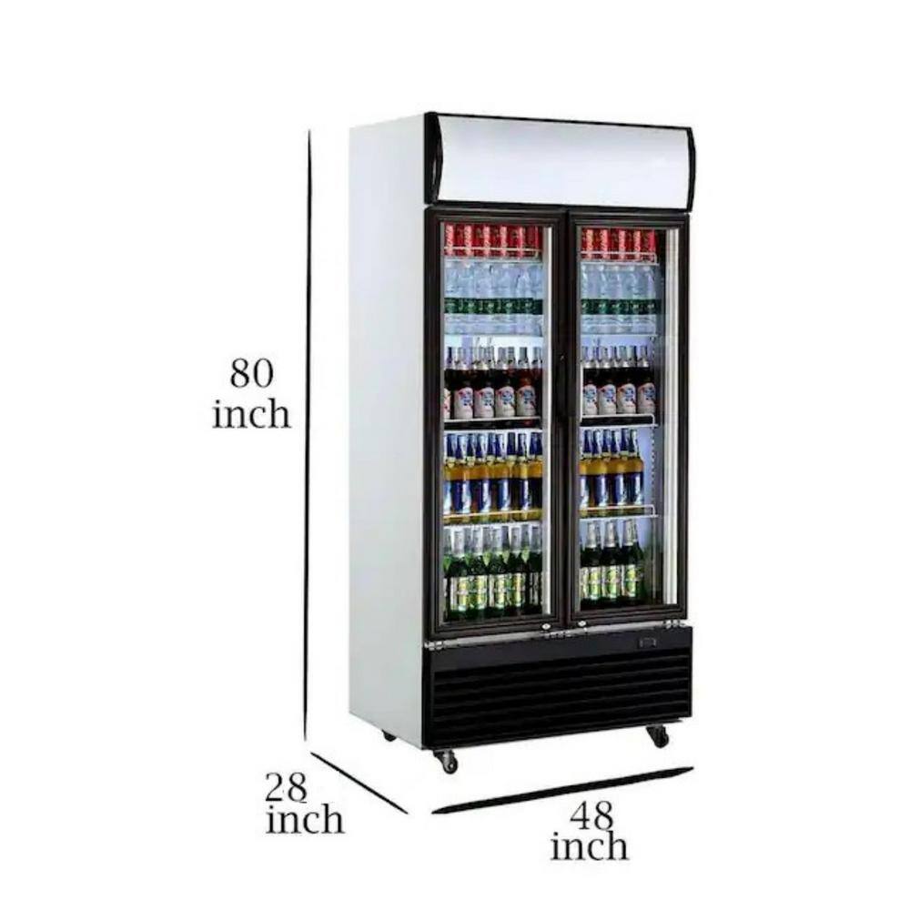 Cooler Depot LG 48 in. W 33.3 cu. ft. Swing Glass Door Reach-In Merchandiser in White cd-33r