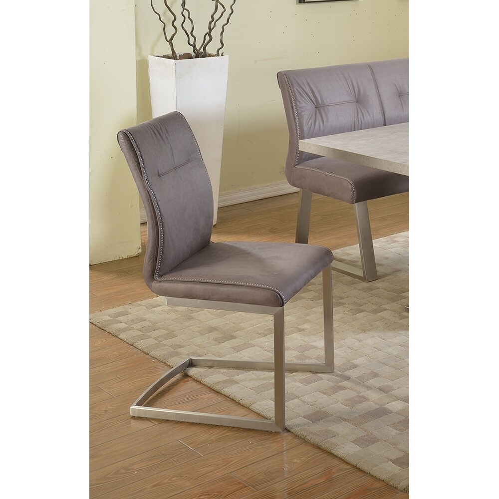 Somette Kalie Grey Extendable Dining Set with Grey Chairs