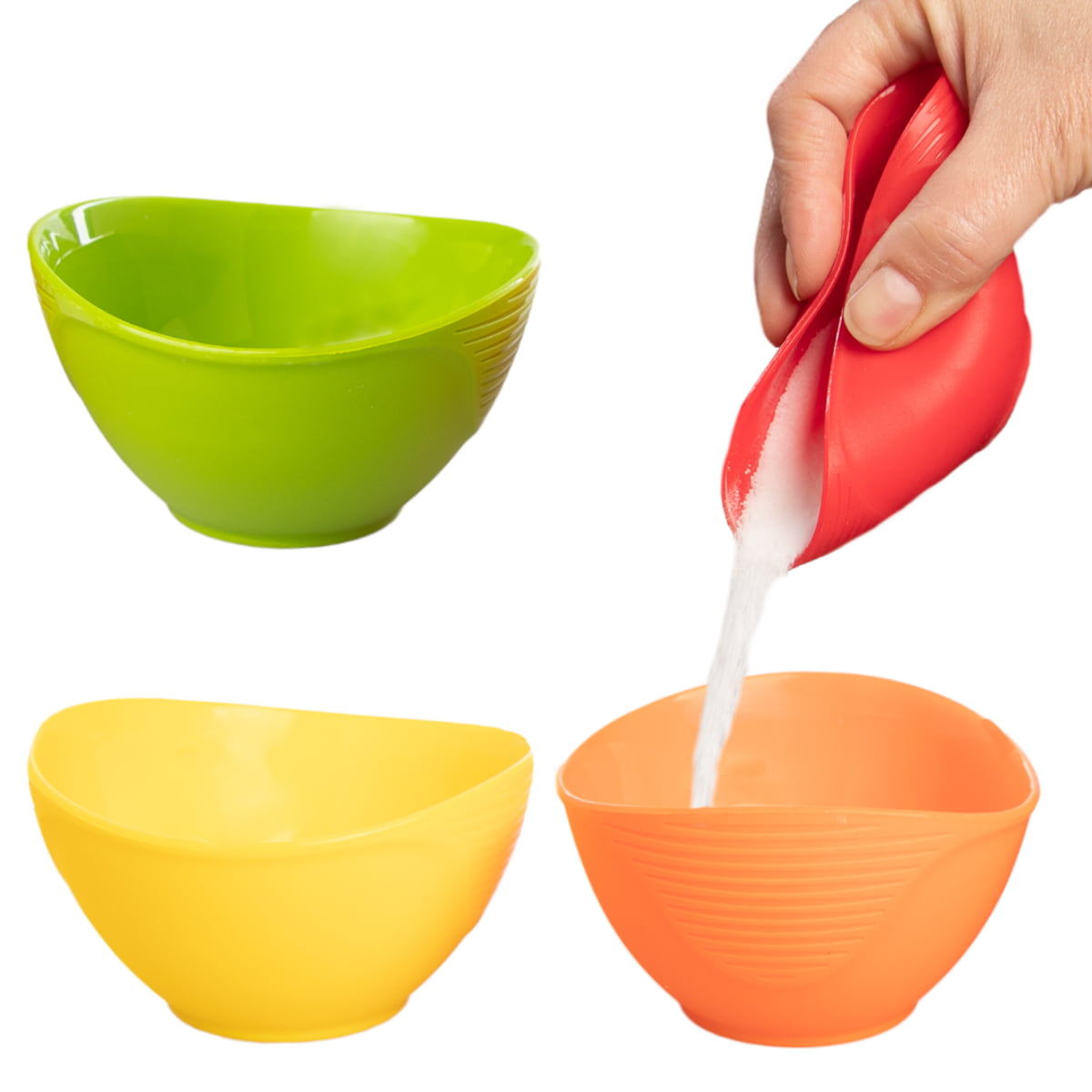 Trudeau (4 Pack) 1/2-Cup Pinch Bowls Silicone Mini Kitchen Meal Prep Bowls Reusable Microwave Safe