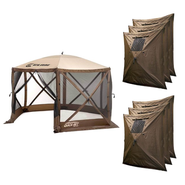 Clam Quick set Escape 11 5 X 11 5 Ft Portable Pop Up Camping Outdoor Gazebo Screen Tent Canopy Shelter amp Carry Bag With 6 Wind amp Sun Panels Accessory