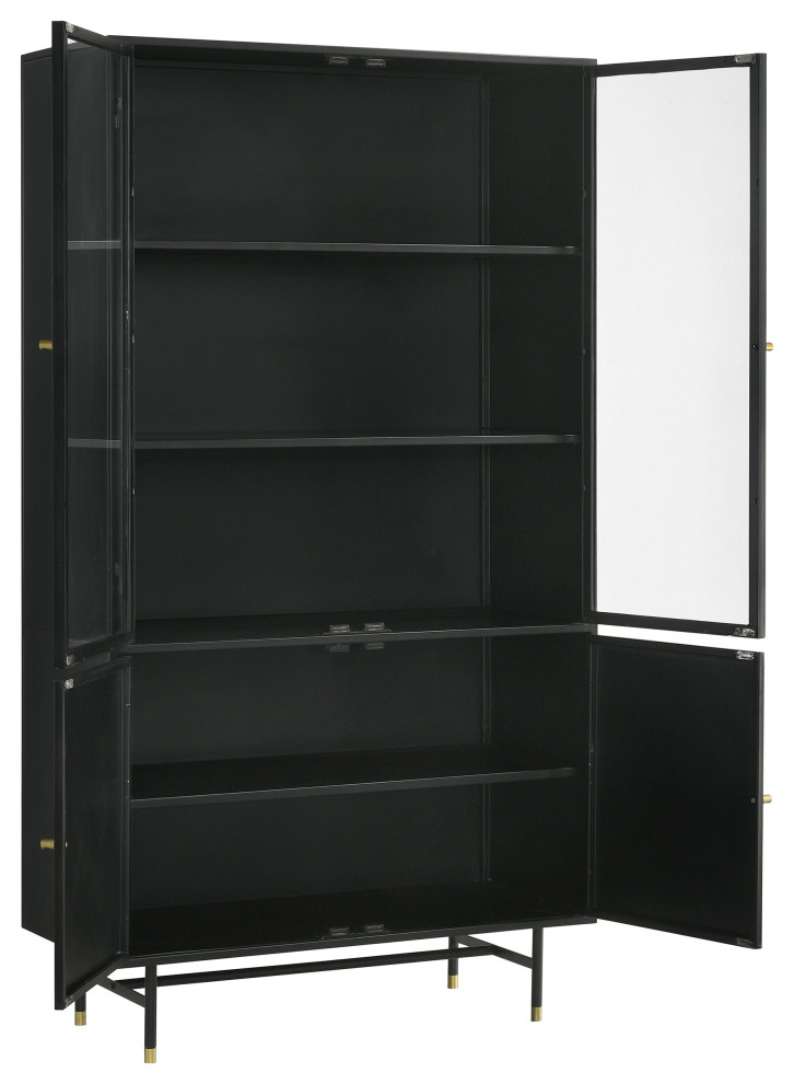 Santiago Rectangular 4 door Cabinet Matte Black   Modern   Accent Chests And Cabinets   by Modon  Houzz