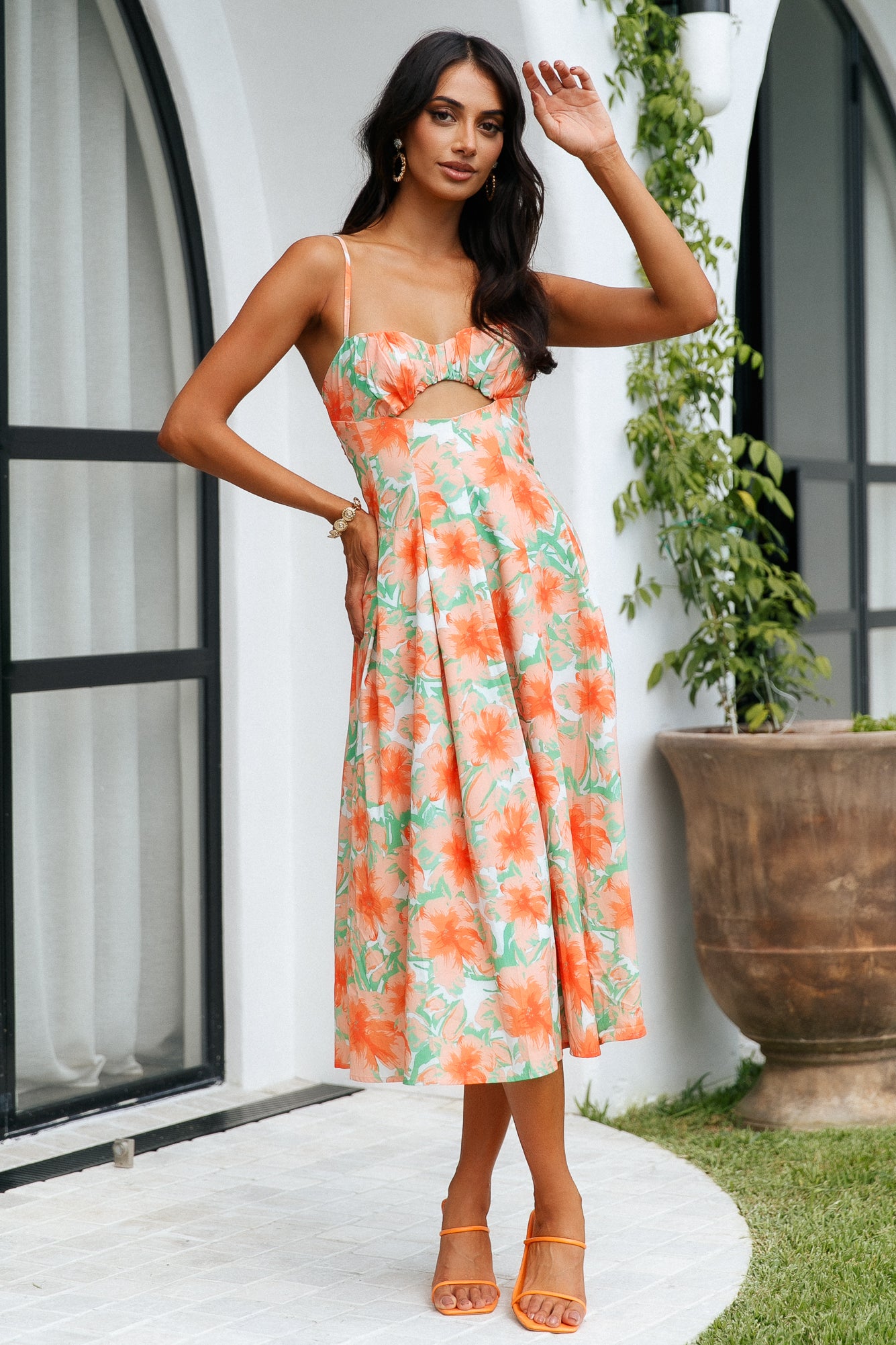 Sunny Skies Midi Dress Floral