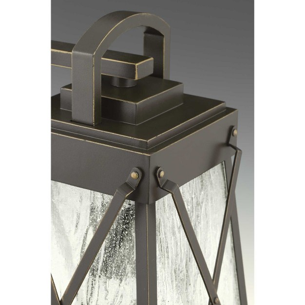 Progress Lighting Creighton 1 light Outdoor Wall Lantern Antique Bronze Clear Water Glass