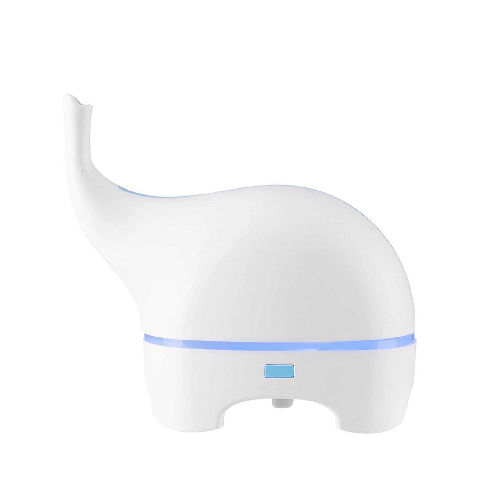 White Ultrasonic Aroma Diffuser Humidifier Small Elephant Style Essential Oil Diffuser 120ml Portable Waterless Auto Power Off Colorful Night Light Fo