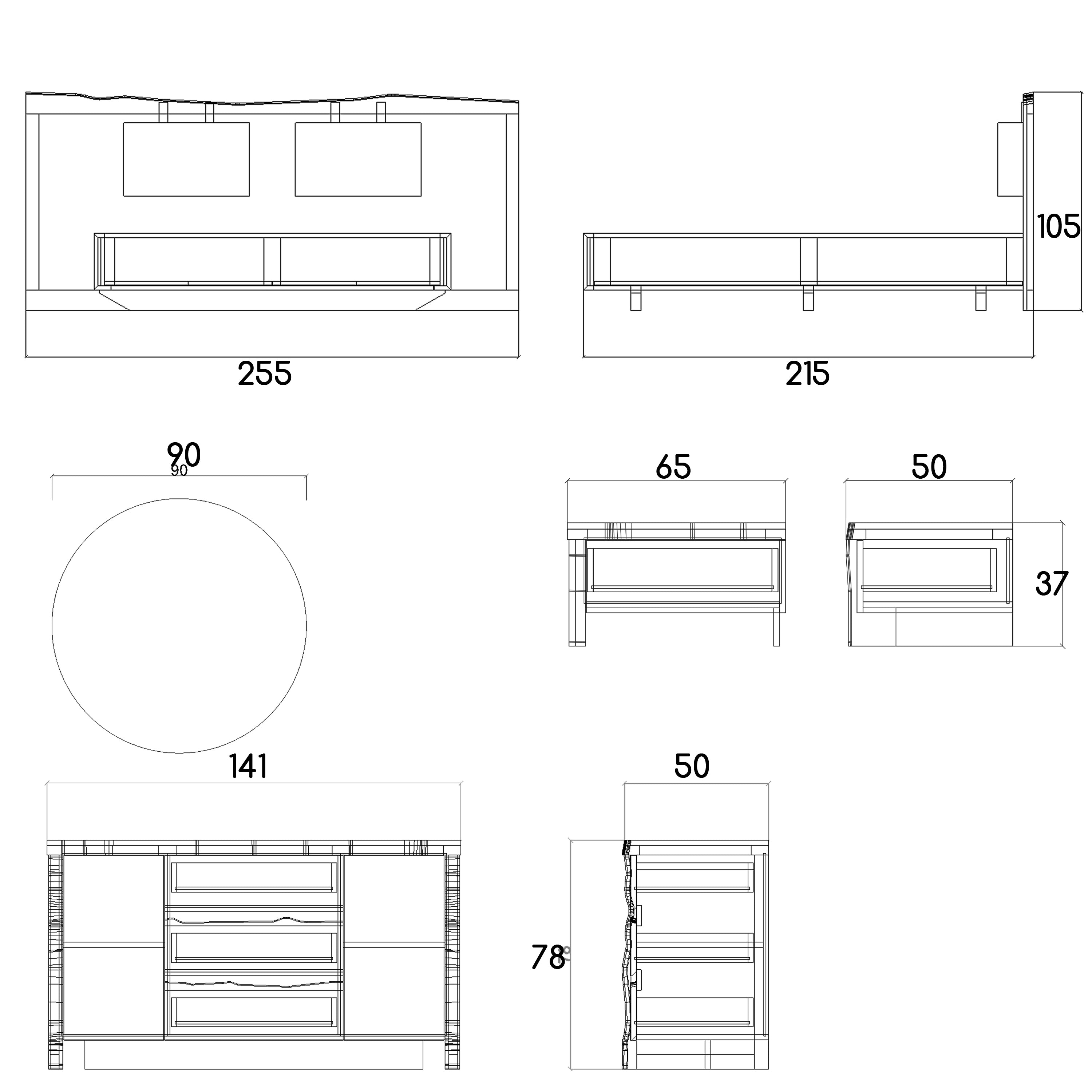 2X Monaco Bedside Tables  [Natura001-Table]