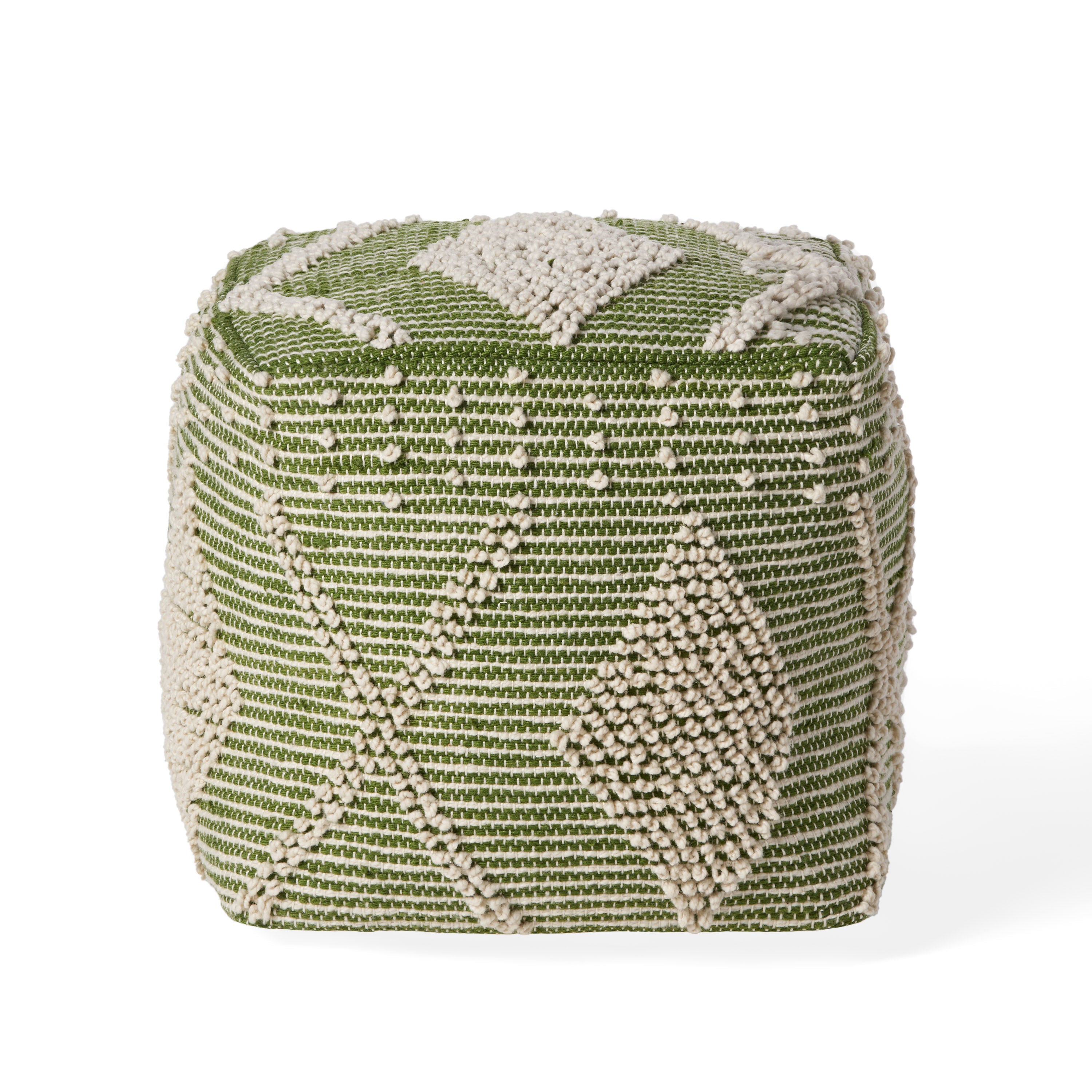 Dereka Contemporary Handcrafted Faux Yarn Pouf