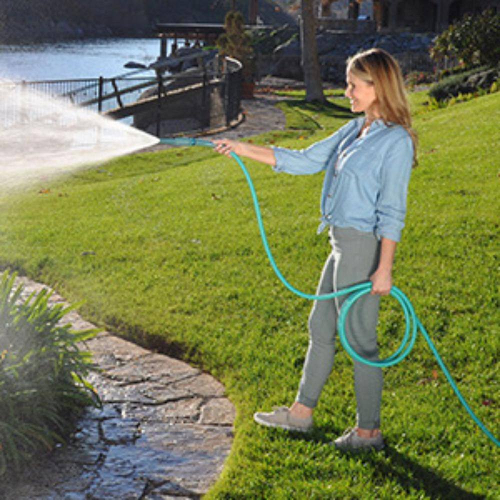 BERNINI FOUNTAINS Pro 58 in Dia x 50 ft. Length Light Chroma Ni Kink Metal Hose - Teal LG3890TL