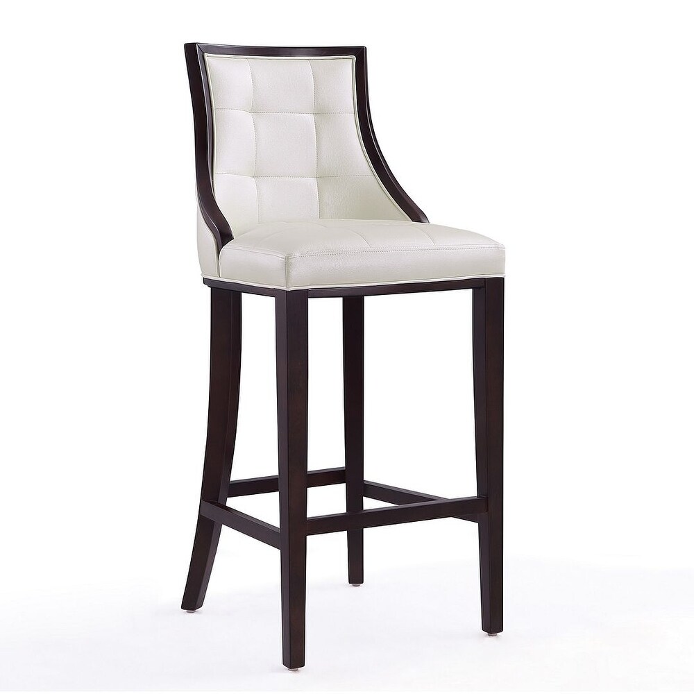 Manhattan Comfort Fifth Avenue 45 in. Walnut Beech Wood Bar Stool (Set of 2)