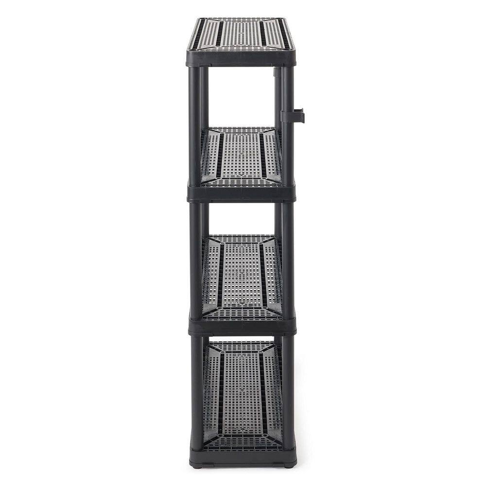 Black 4-Tier Resin Garage Storage Shelving Unit (32 in. W x 54.5 in. H x 14 in. D) shelve-597