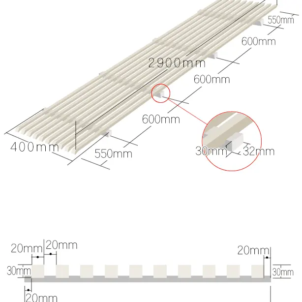 Hot Sale Garden Decoration Waterproof Laminated Bamboo Beam Grill Customized