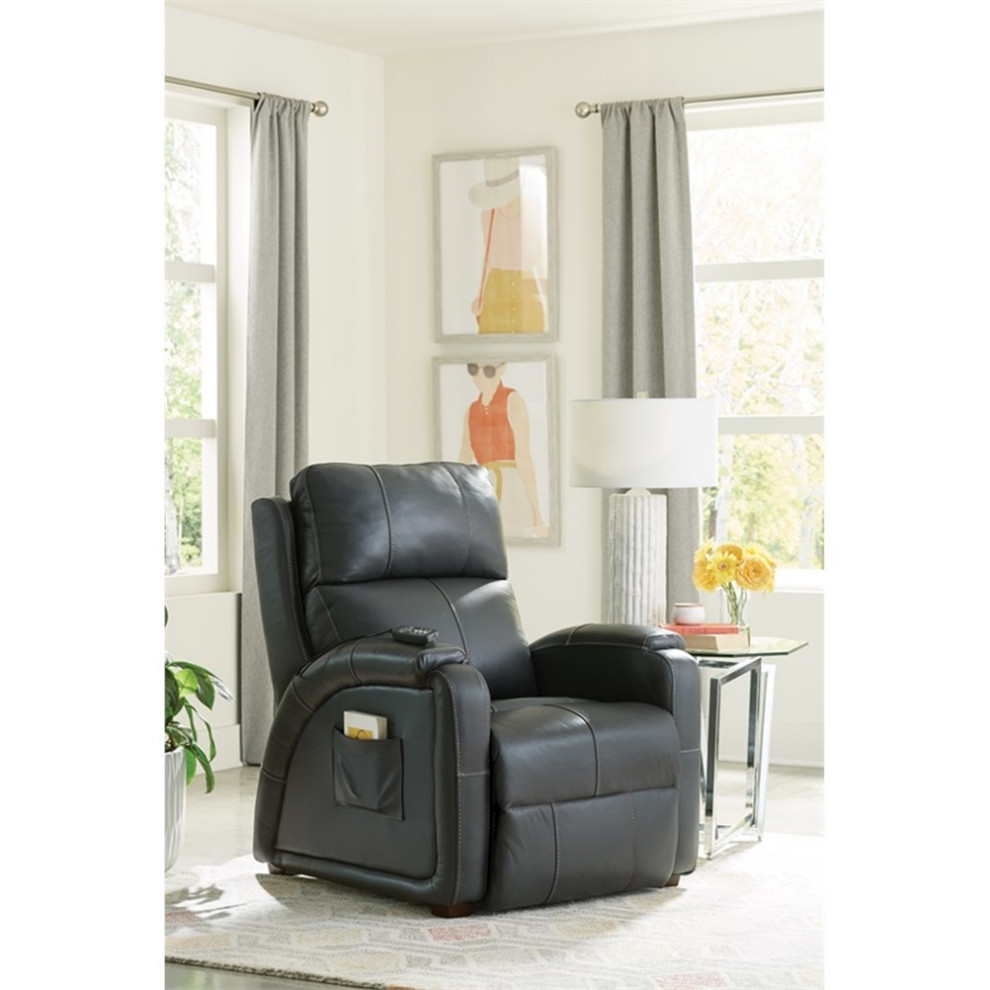 Catnapper Decompress Power Zero Gravity Recliner in Gray Leather   Contemporary   Recliner Chairs   by Homesquare  Houzz