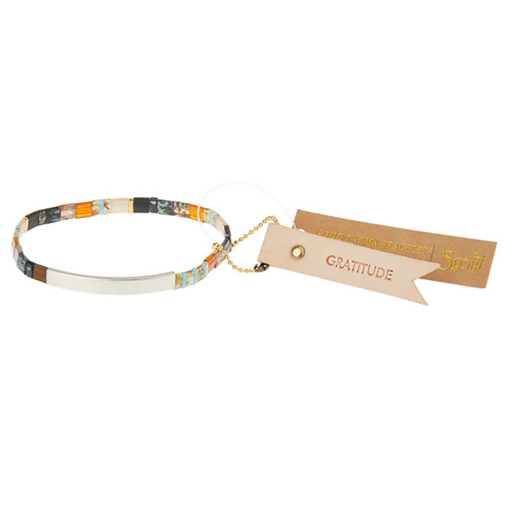 Scout Curated Wears  Good Karma Miyuki Bracelet | Gratitude - Earth/Sky/Silver