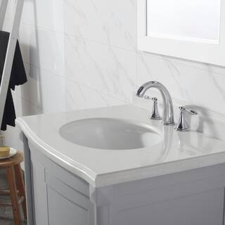 Home Decorators Collection Parkcrest 30 in. W x 22 in. D Vanity in Dove Grey with Marble Top in White with White Sink Parkcrest 30