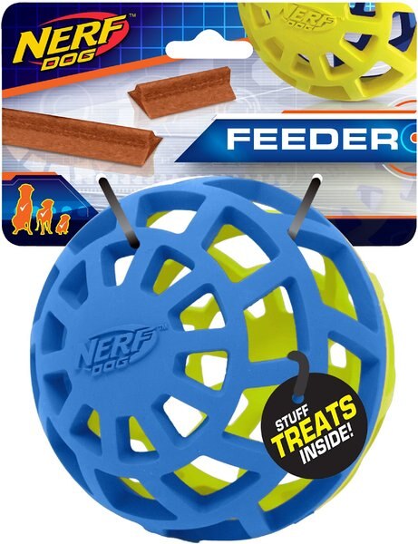 Nerf Dog Feeder EXO Ball Dog Toy， 3.8-in