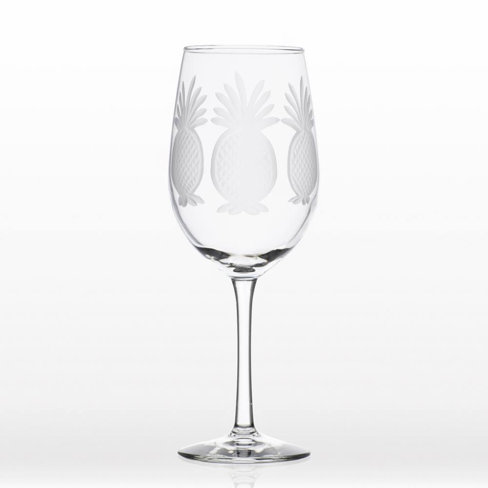 Rolf Glass Pineapple 12 oz. Clear White Wine Glass (Set of 4) 205427-S4